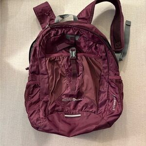 Eddie Bauer stow away travel Burgundy Backpack